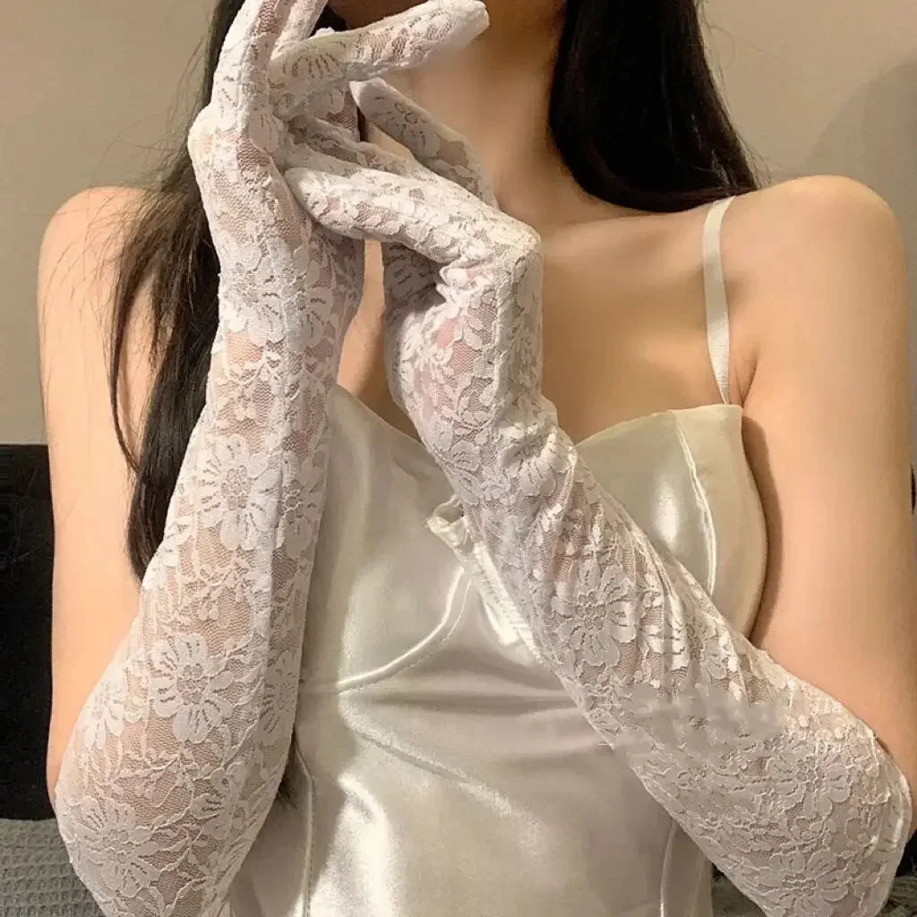 Gants Longs Résille Élégants