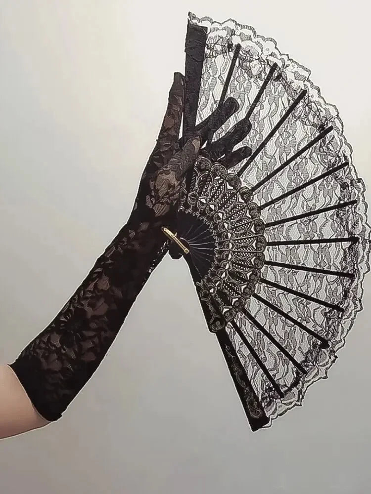Gants Longs Résille Élégants