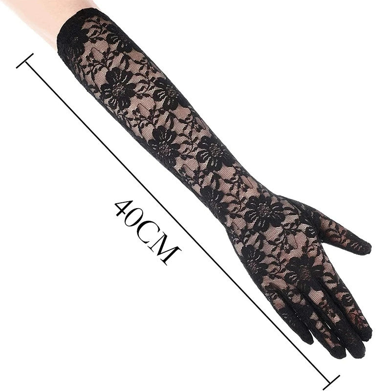 Gants Longs Résille Élégants